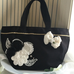 フリフリレースのリボントートバッグ