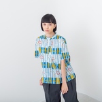 [20%OFF] ブラウス　ドットストライプ　ブルー