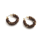   “Luxe”ビーズ　フープチタンピアス【Bekko×gold】