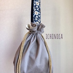 インド刺繍リボン　巾着バッグ