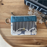 コインポーチ　北欧ナチュラルフラワー　くすみグレー