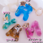 ワンコイニシャル♡アルファベットキーホルダー