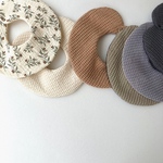 【waffle×cotton linen bib】スタイ ビブ シンプル ワッフル リバーシブル 男の子 出産祝い 入園準備 