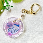 かすみ草　マタニティマーク　マタニティチャーム　マタニティロゼット　妊婦マーク　妊婦チャーム　レジン　キーホルダー