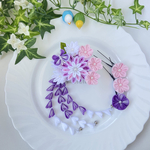 つまみ細工 髪飾り 成人式 卒業式 着物 浴衣 ピンク 藤紫 七五三