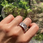 幅広デザインシルバーリング　ダイアモンド　KR7693