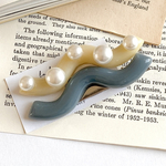 ぽこぽこhair clip♡クリームイエロー＆グレー