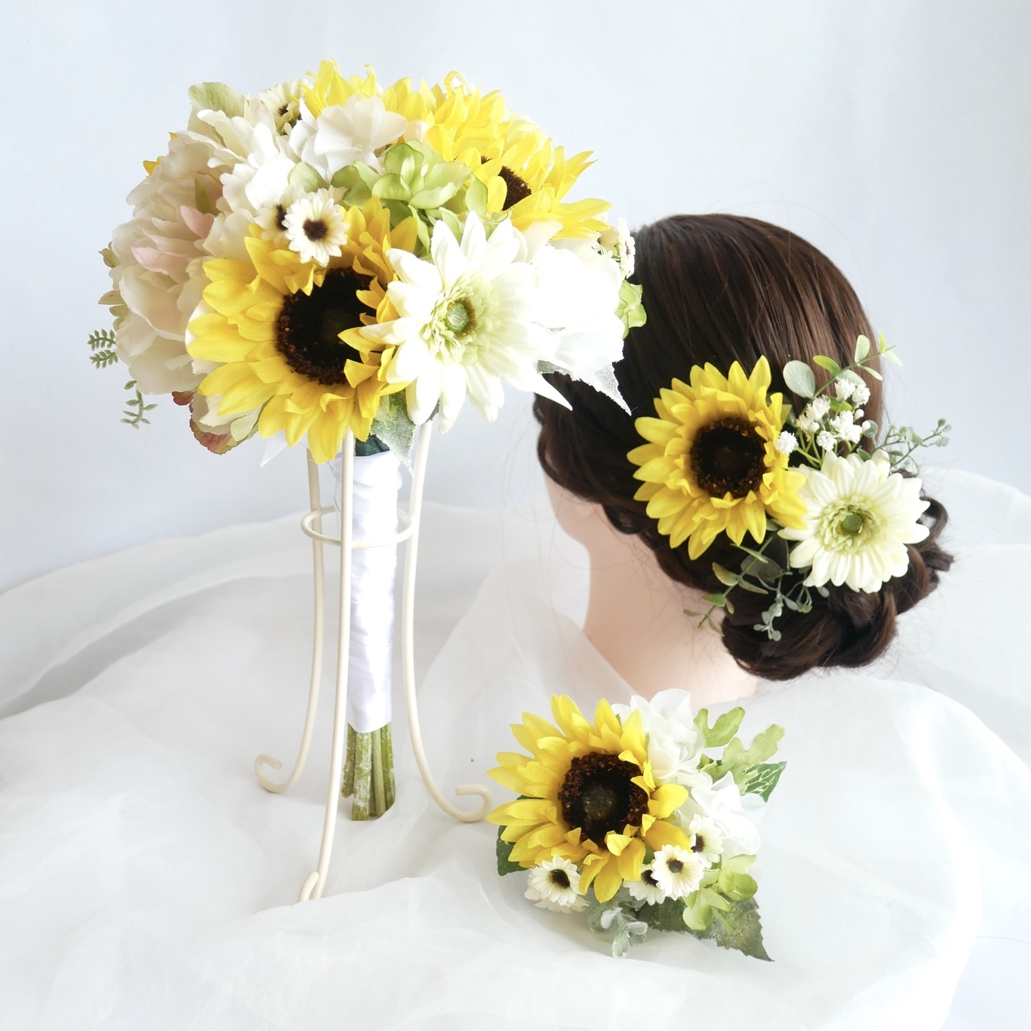 【りんりん】ブーケ、ブートニア、ヘッドパーツ、ヘッドドレス　セット ニアナ niana ヘッドドレス ブーケヘアピン /結婚式・お呼ばれ