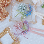 マムと紫陽花の和洋折衷ヘッドドレス＆チョーカー ペット用アクセサリー ペット用ヘッドドレス ペット用チョーカー 梅雨 浴衣 お祭り 夏 撮影会 誕生日 記念日 バースデー 結婚式 犬 猫 インスタ映え