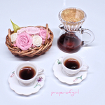 妻の育てたバラとコーヒーを~大輪の薔薇のバスケット～