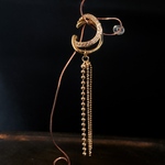 Line stone tassel ear cuff