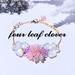 ※蝶々が飛び回る紫陽花ブレスレット※夏 梅雨 冬 