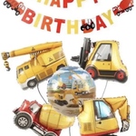  BIGサイズ働く車　バルーン　ガーランドお誕生日飾り