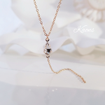 ステンレス ネックレス　ドロップ クリスタル Y字ネックレス　華奢　オフィス　可愛い　シンプルネックレス