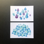 梅雨のポストカード 雨と紫陽花