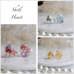 受注製作♡送料無料♡ シェル×ハート　レジンピアス　樹脂ポスト
