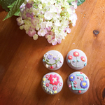 くるみ 刺繍ヘアゴム flower×モヨウ
