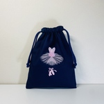 【お名前刺繍無料サービス】バレエ刺繍★ 給食袋（巾着）