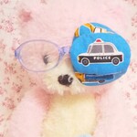 (左目用) 眼鏡用 布アイパッチ 新改良1月～ (日本製)  はたらく車たち柄 受注製作      