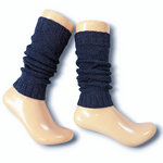 〈Denim Color ③〉さっと履けて便利な、手編みのレッグウォーマー