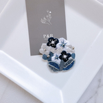 【新作】monotone 紫陽花 ビーズ刺繍ブローチ