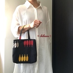 迷子にならない！キモノバッグ小size20(:銘仙、瓶模様)♦︎ 鍵用輪っか付き　便利　ポケット3つ　プレゼント