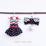  Dot×Ribbon×Lace☆navy blue☆
