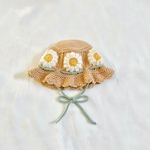 2wayで使える！麦わら風お花のコットンハット👒🌼
