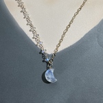 14kgf ムーンモチーフ　レインボームーンストーン　ネックレス