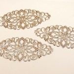 透かしパーツ♪80×35mm長い菱形/シルバー6枚