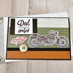 《バイクモチーフの父の日カード》ブラウン・バースデーカーにも♡