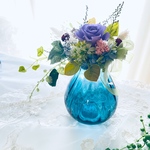 新作WEEK2023＊記念日＊誕生日＊結婚祝い＊初夏に似合う美しいブルーの花器のプリザーブドフラワーアレンジメント＊色変更可能
