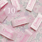 再販　布タグ　【 Cherish. 】 ピンク　10枚入り