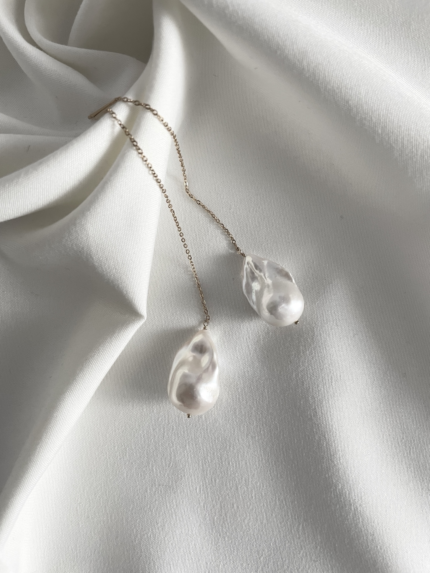 大粒バロックパールロングピアス | イヤリング | アメリカンピアス 
