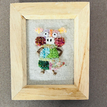 【SALE】モザイクダーニング刺繍　フレーム　豚さん