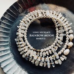 【御売約5/14☆guyomi様】▶︎1600    NC370-550レインボームーンストーン+white PEARL asymmetry*天然石ロングネックレス pendant *送料無料*