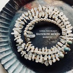 NC370-551レインボームーンストーン+white PEARL asymmetry*天然石ロングネックレス pendant *送料無料*