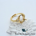 【12×10ミリ】ゴールドカラー４爪リング　No.2