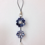 つまみ細工ストラップ 「朝露」