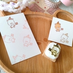 『くまさんと四つ葉🍀のクローバー』消しゴムはんこ