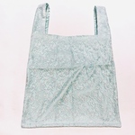 【SALE】　オシャレエコバッグ　ミントグリーン×ホワイト花柄
