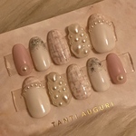 ♥ピンク ツイード ジェルネイルチップ♥