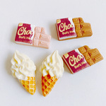 【5pcs】ソフトクリームとチョコレート　デコパーツ  カボション　