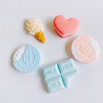 【5pcs】チョコレート　ビスケット　ソフトクリーム　マカロン デコパーツ  カボション　