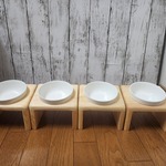 van-bera6goe様専用ペット　フードスタンド　フードテーブル　木製　餌台　餌入　水入れ　ご飯台