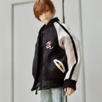 六分の一男子図鑑サイズ　スカジャン　龍柄　グレー系