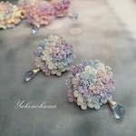  〜紫陽花のボリューミーな耳飾り(青紫)〜