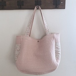 SALE まるーい ヌビバッグ　くすみ色たっぷり トートバッグ　ショルダー　大人リバティ　ピンク　サクラ色　リビー　check＆stripe