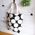 A4縦長トートバッグ＊北欧あんぱん柄ブラック