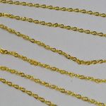 アクセサリーパーツ チェーン 大小 細 金 0.6mm×1.2mm 　2mセット[4582434312332] 